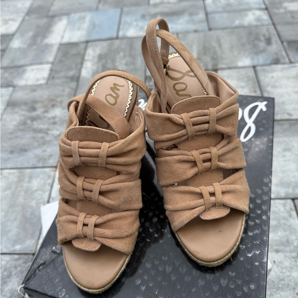 Sam Edelman Tan Espadrille Wedge Sandals